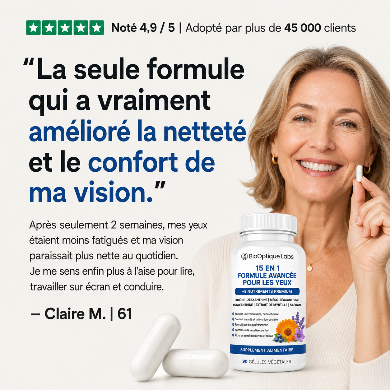 BioOptique Labs Complexe Oculaire Avancé 15-en-1